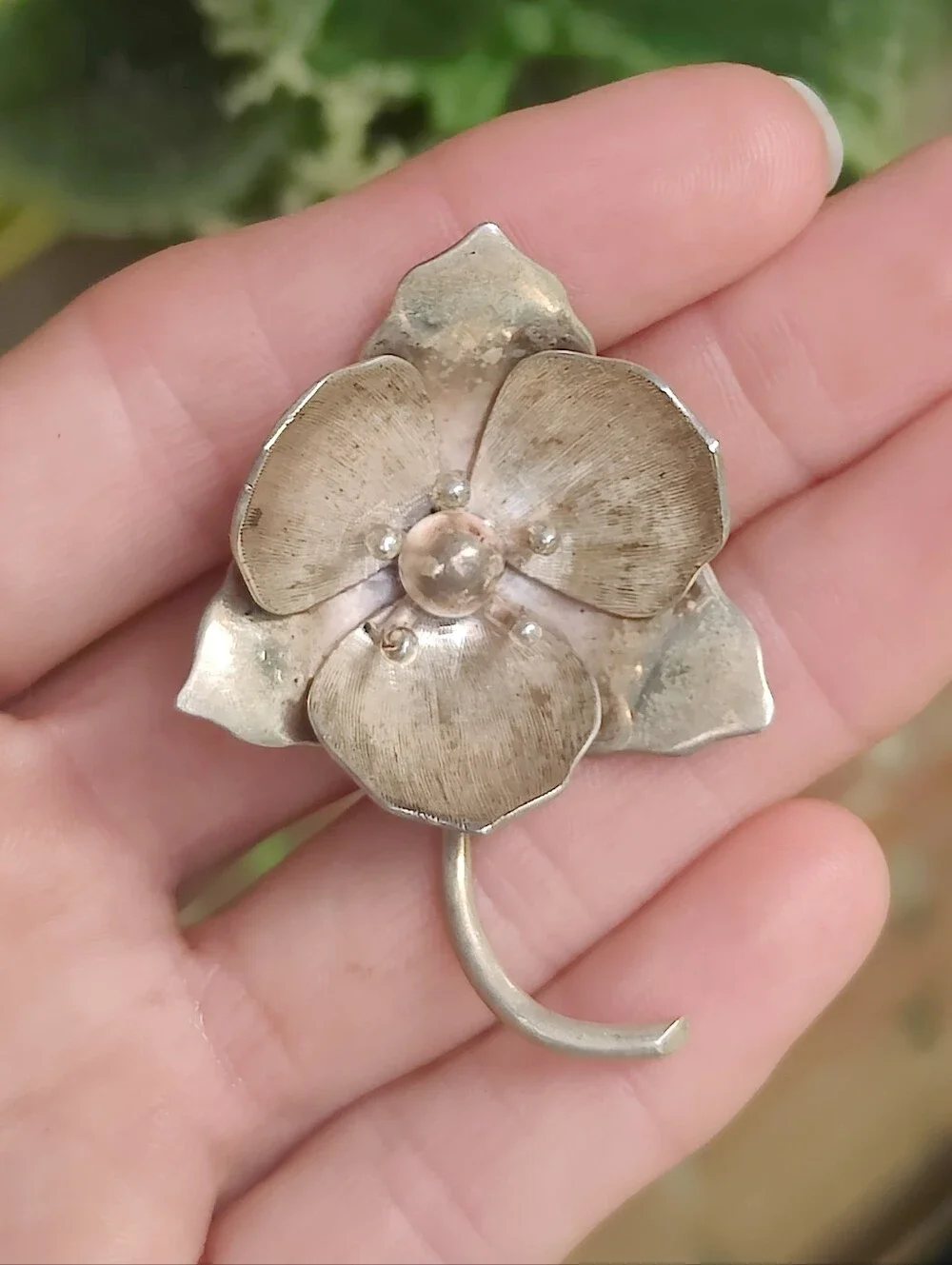 Vintage Sterling Miguel Menendez Flower Brooch
